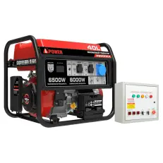 A-iPower A6500EA в тихом зимнем кожухе 1200 RAL 8019 + блок автозапуска A-iPower 230В/400В 100А 8 ПИН