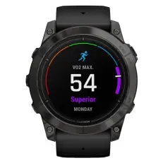 EPIX PRO Sapphire Edition 51 мм, титановый угольно-серый, DLC, черный силиконовый ремешок