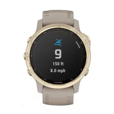 для спорта Часы Garmin Fenix 6S Pro Solar золотистый с песочным ремешком