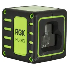 RGK ML-31G с калибровкой + штатив, кронштейн, рулетка - лазерный нивелир с зеленым лучом