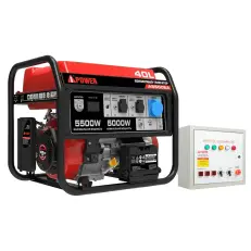 A-iPower A5500EA в тихом зимнем кожухе 1200 RAL 8019 + блок автозапуска A-iPower 230В/400В 100А 8 ПИН