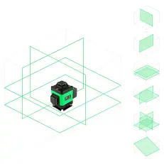 Комплект лазерного уровня AMO LN 4D-360-4 и рулетка AMO R303