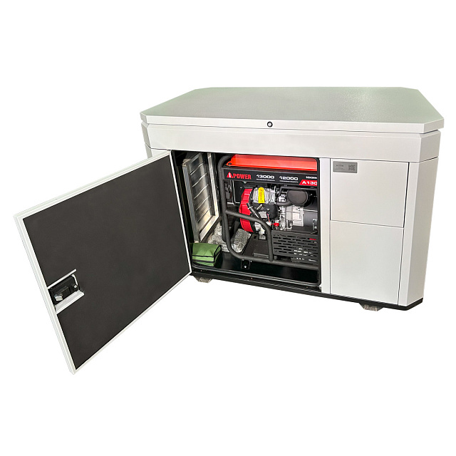 A-iPower A17000TEAX в тихом зимнем кожухе 1600 RAL 7035 + блок автозапуска A-iPower 230В/400В 100А 8 ПИН