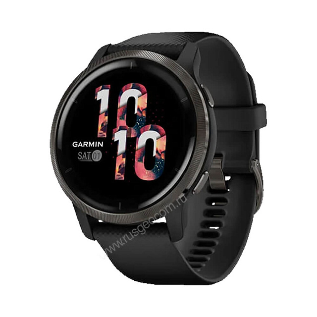 Часы Garmin Venu 2 черные с серым безелем