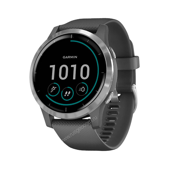 часы Garmin Vivoactive 4 серые с серебристым безелем