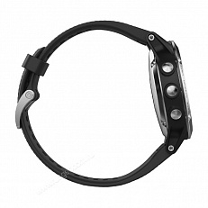 gnss Часы Garmin Fenix 5 серебристые с черным ремешком