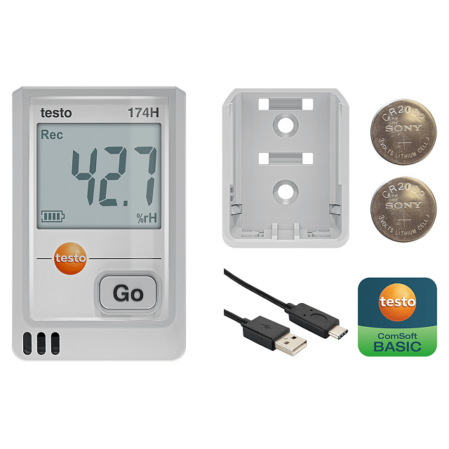 Testo 174 H USB-C белый - логгер температуры и влажности