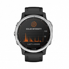 gnss Часы Garmin Fenix 6S Solar серебристый с черным ремешком